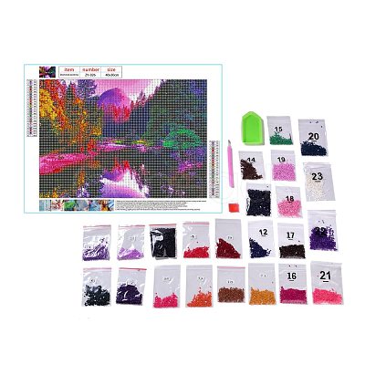 DIY 5D Forest Pattern Canvas Diamond Painting Kits DIY-C021-19-1