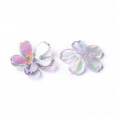 Plating Rainbow Transparen Acrylic Beads TACR-K004-08-1