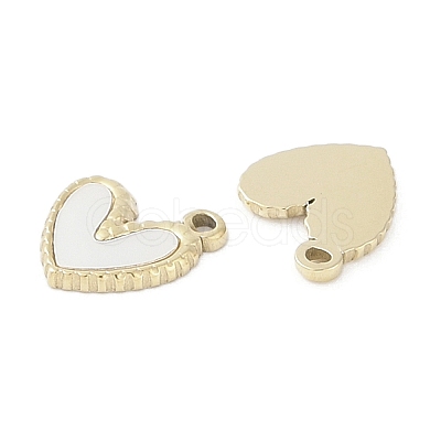 304 Stainless Steel Pave Shell Heart Charms STAS-L022-403G-1