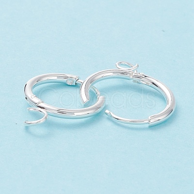 201 Stainless Steel Huggie Hoop Earring Findings STAS-P283-01Q-S-1