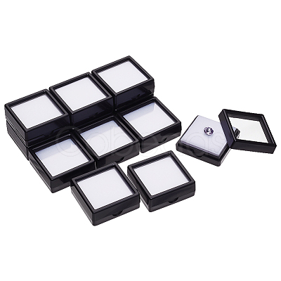 Square Plastic Loose Diamond Display Boxes CON-WH0092-61B-02-1