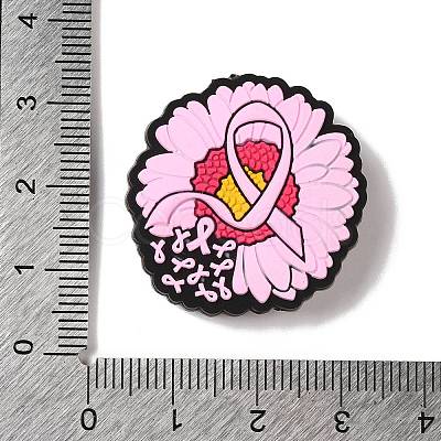 Pink Ribbon Silicone Beads SIL-G011-14C-1