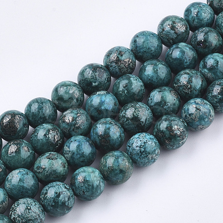 Assembled Natural Bronzite and Synthetic Turquoise Beads Strands G-S329-085B-8mm-1