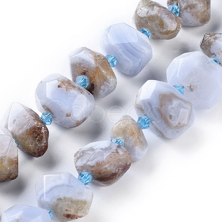 Natural Blue Lace Agate Beads Strands G-F653-11-1