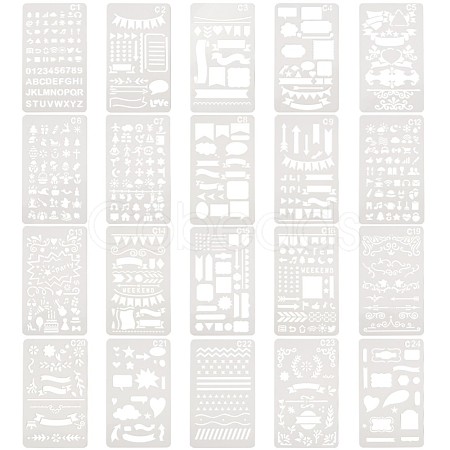 Plastic Reusable Drawing Painting Stencils Templates DIY-WH0047-M-1