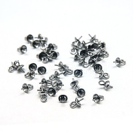304 Stainless Steel Cup Pearl Peg Bails Pin Pendants X-STAS-E030-4-1