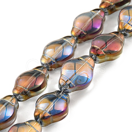 Electroplate Transparent Glass Beads Strands EGLA-G037-12A-HP01-1
