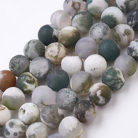 Natural Tree Agate Bead Strands G-G945-18-8mm-1