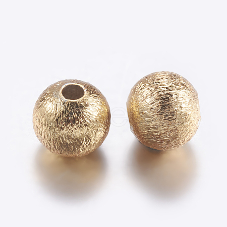 Brass Textured Beads KK-K197-C-38G-1