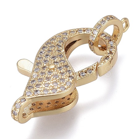 rass Micro Pave Cubic Zirconia Lobster Claw Clasps ZIRC-M108-08A-G-1