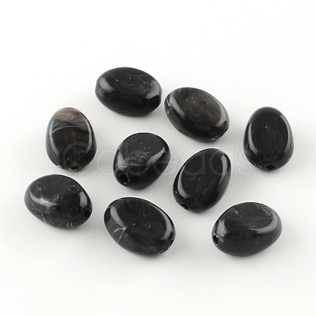 Oval Imitation Gemstone Acrylic Beads OACR-R052-01-1