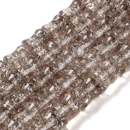 Transparent Crackle Glass Beads Strands GLAA-D025-01H-1