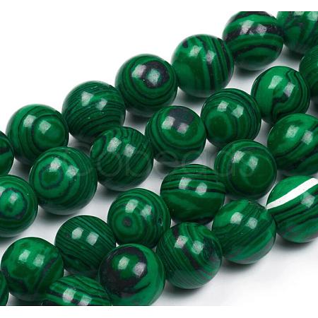 Synthetic Malachite Beads Strands X-G-G832-01-14mm-1