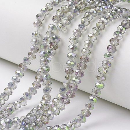 Electroplate Transparent Glass Beads Strands EGLA-A034-T1mm-S01-1