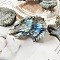 Natural Labradorite Carved Figurines Statues for Home Office Desktop Decoration, Eagle, 40mm