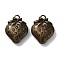 Rack Plating Iron Locket Pendants, Long-Lasting Plated, Lead Free & Cadmium Free, Strawberry, Antique Bronze, 29x22x8mm, Hole: 3.5mm, Inner Diameter: 17x15.5mm