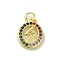 Brass Micro Pave Cubic Zirconia Pendants, Real 18K Gold Plated, Lightning Bolt Charms, Colorful, 16x11.5x2.5mm, Hole: 3mm