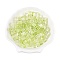 Baking Paint Transparent Glass Beads, Cube, Green Yellow, 6.5~7x6~6.5x6~6.5mm, Hole: 1.5mm, about 1690pcs/1000g