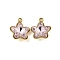 Ion Plating(IP) 304 Stainless Steel Charms, with Glass, Real 18K Gold Plated, Star, Lavender, 15x13x5.5mm, Hole: 2mm