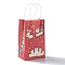 Christmas Theme Kraft Paper Gift Bags, with Handles, Shopping Bags, Deer Pattern, 13.5x8x22cm