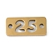 304 Stainless Steel Connector Charms, Laser Cut, Hollow Number 25 Links, Golden, 7x15x1.2mm, Hole: 1.5mm