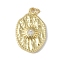 Brass Micro Pave Cubic Zirconia Pendants, with Jump Rings, Cadmium Free & Lead Free, Long-Lasting Plated, Sun, Real 18K Gold Plated, 23x15x3mm, Hole: 2.8mm