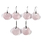 Natural Rose Quartz Dangle Earrings, with Rack Plating Brass Earring Hooks, Cadmium Free & Lead Free, Round, 43x43mm