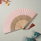 Bamboo Folding Fan with Tassel, for Party Wedding Dancing Decoration, Pink, 230x400mm