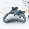 Amber Color Hollow Hair Clip with Matte Half Round Arc Flower.