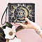 DIY Diamond Cosmetic Bag Painting Kit, Including Resin Rhinestones Bag, Cosmetic Bag, Diamond Sticky Pen, Tray Plate and Glue Clay, Moon, Sun, 21x16cm