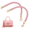 PandaHall Elite PU Leather Braided Bag Straps, with Lobster Claw Clasps, Pink, 30.5x1.2cm, 2pcs/box