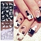 Paper Nail Art Stickers, with Steel Plate, Self-Adhesive Nail Design Art, for Nail Toenails Tips Decorations, Cat Shape, 12x4x0.1cm