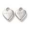 CCB Plastic Pendants, Heart Charms, Platinum, 18x14x4mm, Hole: 2.2mm