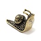 Brass Snail Figurines Statues for Home Desktop Feng Shui Ornament, Antique Bronze, 23.5x18x34.5mm