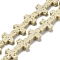 Synthetic Lava Rock Beads Strands, Dyed, Cross, Beige, 11x9x3mm, Hole: 1mm, about 34pcs/strand, 14.96''(38cm)