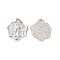 Rack Plating Alloy Pendants, Cadmium Free & Lead Free, Flower Charms with Man pattern, Platinum, 20x18x2.5mm, Hole: 1.8mm