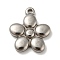 Non-Tarnish 304 Stainless Steel Pendants, Flower, Stainless Steel Color, 20x17x3mm, Hole: 2mm