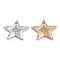 Brass Micro Pave Cubic Zirconia Pendants, Star, Clear, Platinum & Golden, 16x17x1.2mm, Hole: 1.6mm