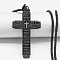 Vintage hip-hop men's titanium steel necklace with cross pendant.