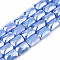 Electroplate Opaque Solid Color Glass Beads Strands, AB Color Plated, Faceted, Rectangle, Cornflower Blue, 7x4x3mm, Hole: 1mm, about 79~80pcs/strand, 20.47 inch(52cm)