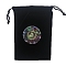 Velvet Tarot Cards Storage Drawstring Bags, Tarot Desk Storage Holder, Constellation Pattern, Black, 175x120mm