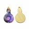 Alloy Printed Pendants, Cadmium Free & Nickel Free & Lead Free, Bulb, Dark Slate Blue, 28x17x2mm, Hole: 1.8mm