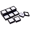 Square Plastic Loose Diamond Display Boxes, Clear Window Small Jewelry Storage Case with Sponge, White, 4.15x4.15x1.65cm