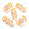 Transparent Acrylic Enamel Beads, Hand Drawn Beads, Candy, Yellow, 30.5x17mm, Hole: 2.5mm