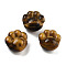 Natural Tiger Eye Beads, Paw Print, 15~15.5x15x9mm, Hole: 1.5mm