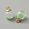 Glow in the Dark Luminous Glass Globe Pendants GLAA-WH0030-18B-3