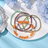 5Pcs 5 Styles Acrylic & Glass Beaded Stretch Bracelet Sets BJEW-JB10607-2