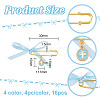 4Pcs 4 Color Satin Ribbon Bowknot & Alloy Enamel Cross Charms Safety Pin Brooches JEWB-AB00014-2