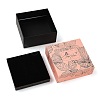 Flower Print Cardboard Paper Jewelry Storage Boxes CON-P022-01B-2