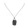 304 Stainless Steel Crystal Stone Cage Pendant Necklaces NJEW-JN04794-4